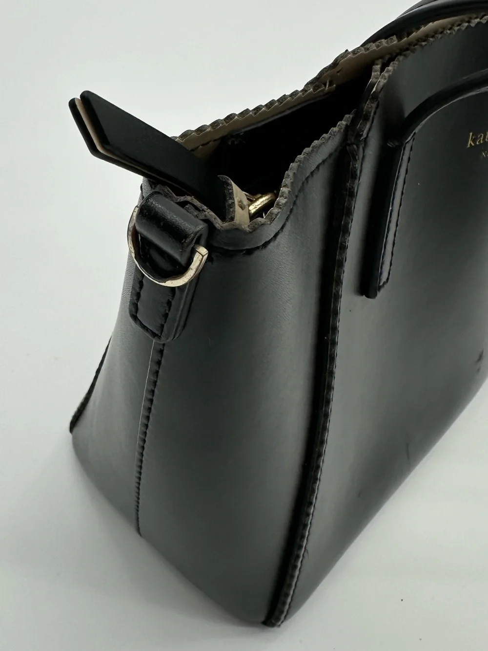 kate spade Black Scalloped-Edge Tote Bag Purse